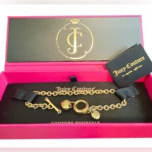 Juicy Couture Crown Heart Charm Toggle Bracelet